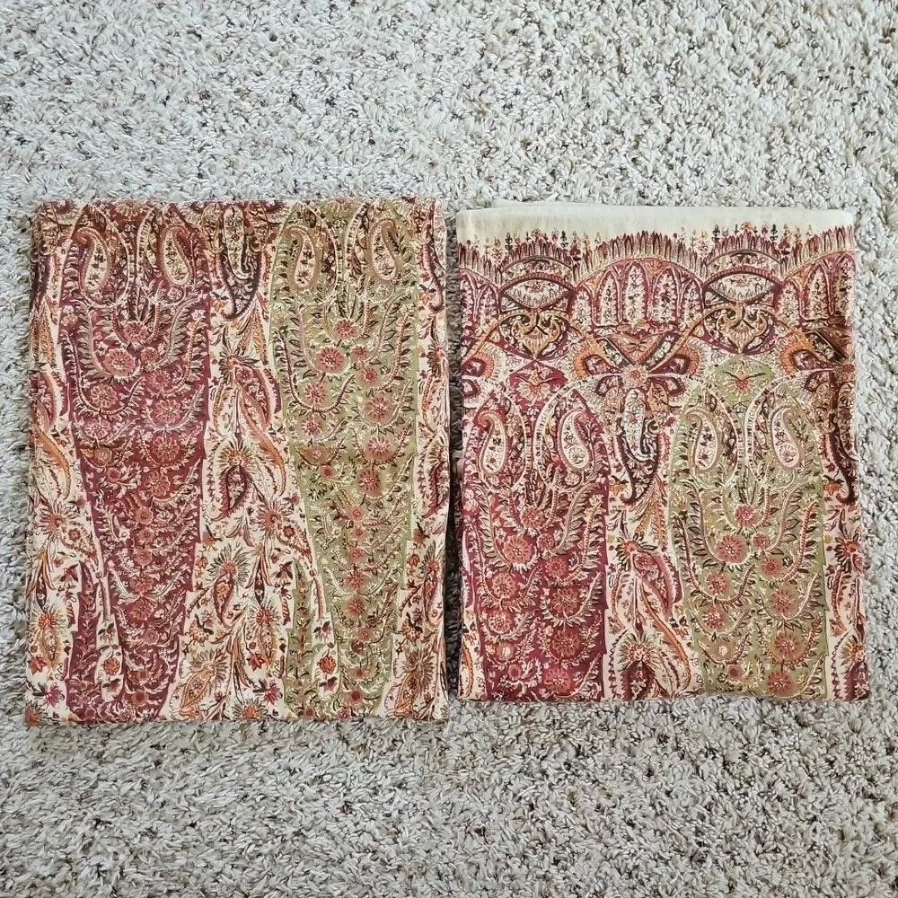 Pottery Barn Linen Cotton Paisley Pillow Covers Lumbar Square Boho Beachy